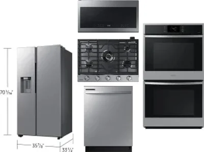 5 Piece Package Includes Refrigerator, Cooktop, Wall Oven, Microwave And Dishwasher