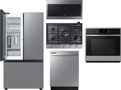 5 Piece Package Includes Refrigerator, Cooktop, Wall Oven, Microwave And Dishwasher