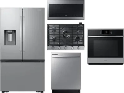 5 Piece Package Includes Refrigerator, Cooktop, Wall Oven, Microwave And Dishwasher