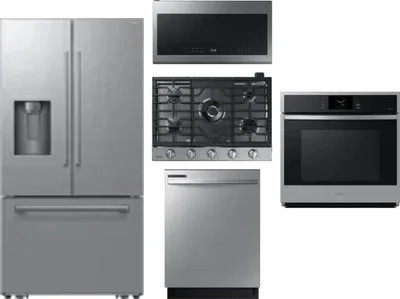 5 Piece Package Includes Refrigerator, Cooktop, Wall Oven, Microwave And Dishwasher