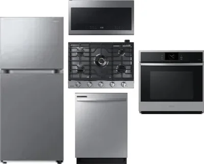 5 Piece Package Includes Refrigerator, Cooktop, Wall Oven, Microwave And Dishwasher
