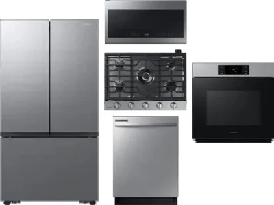 5 Piece Package Includes Refrigerator, Cooktop, Wall Oven, Microwave And Dishwasher