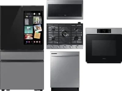 5 Piece Package Includes Refrigerator, Cooktop, Wall Oven, Microwave And Dishwasher