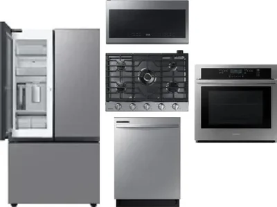 5 Piece Package Includes Refrigerator, Cooktop, Wall Oven, Microwave And Dishwasher