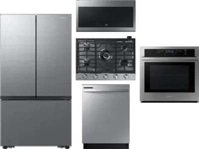 5 Piece Package Includes Refrigerator, Cooktop, Wall Oven, Microwave And Dishwasher