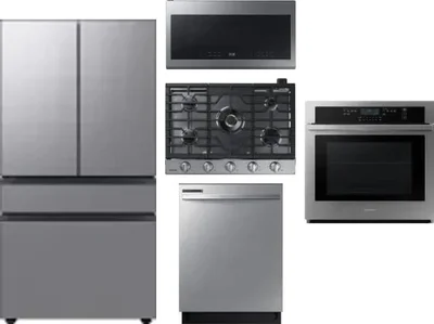 5 Piece Package Includes Refrigerator, Cooktop, Wall Oven, Microwave And Dishwasher