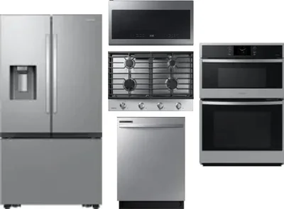 5 Piece Package Includes Refrigerator, Cooktop, Wall Oven, Microwave And Dishwasher