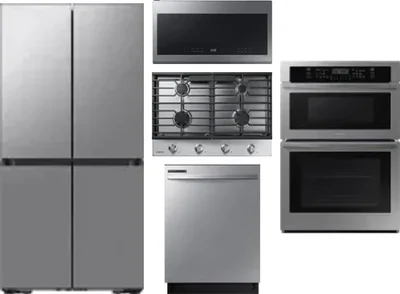 5 Piece Package Includes Refrigerator, Cooktop, Wall Oven, Microwave And Dishwasher