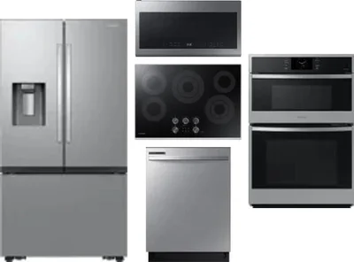 5 Piece Package Includes Refrigerator, Cooktop, Wall Oven, Microwave And Dishwasher