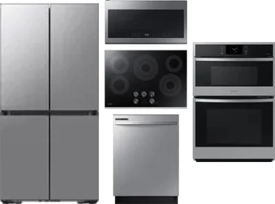 5 Piece Package Includes Refrigerator, Cooktop, Wall Oven, Microwave And Dishwasher