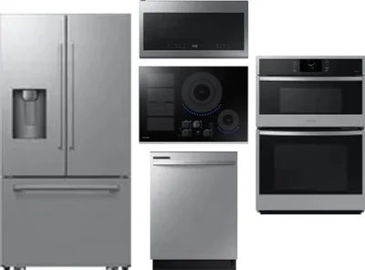 5 Piece Package Includes Refrigerator, Cooktop, Wall Oven, Microwave And Dishwasher
