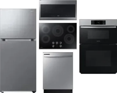 5 Piece Package Includes Refrigerator, Cooktop, Wall Oven, Microwave And Dishwasher