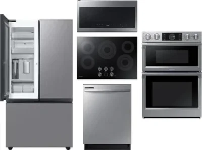 5 Piece Package Includes Refrigerator, Cooktop, Wall Oven, Microwave And Dishwasher