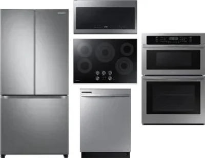 5 Piece Package Includes Refrigerator, Cooktop, Wall Oven, Microwave And Dishwasher