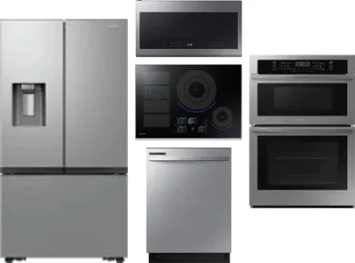 5 Piece Package Includes Refrigerator, Cooktop, Wall Oven, Microwave And Dishwasher