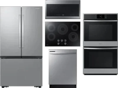 5 Piece Package Includes Refrigerator, Cooktop, Wall Oven, Microwave And Dishwasher