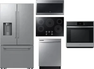 5 Piece Package Includes Refrigerator, Cooktop, Wall Oven, Microwave And Dishwasher