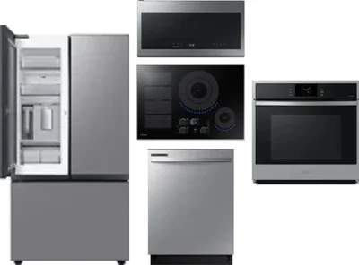5 Piece Package Includes Refrigerator, Cooktop, Wall Oven, Microwave And Dishwasher