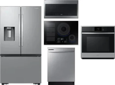 5 Piece Package Includes Refrigerator, Cooktop, Wall Oven, Microwave And Dishwasher