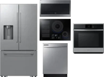 5 Piece Package Includes Refrigerator, Cooktop, Wall Oven, Microwave And Dishwasher