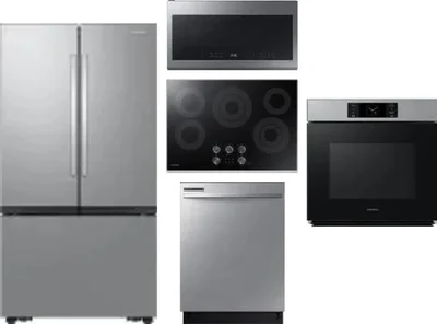 5 Piece Package Includes Refrigerator, Cooktop, Wall Oven, Microwave And Dishwasher