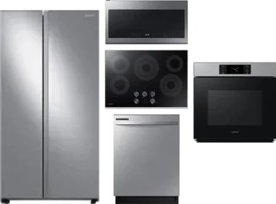 5 Piece Package Includes Refrigerator, Cooktop, Wall Oven, Microwave And Dishwasher