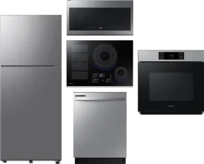 5 Piece Package Includes Refrigerator, Cooktop, Wall Oven, Microwave And Dishwasher