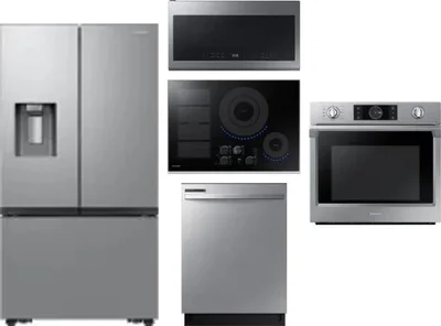 5 Piece Package Includes Refrigerator, Cooktop, Wall Oven, Microwave And Dishwasher