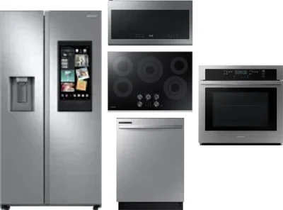 5 Piece Package Includes Refrigerator, Cooktop, Wall Oven, Microwave And Dishwasher