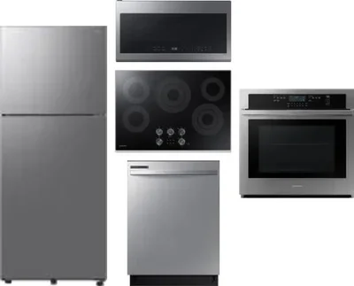 5 Piece Package Includes Refrigerator, Cooktop, Wall Oven, Microwave And Dishwasher