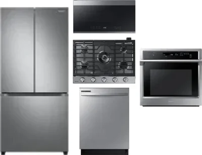 5 Piece Package Includes Refrigerator, Cooktop, Wall Oven, Microwave And Dishwasher