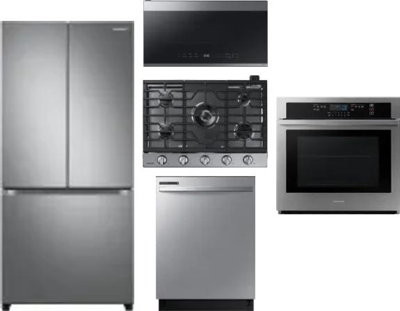 5 Piece Package Includes Refrigerator, Cooktop, Wall Oven, Microwave And Dishwasher