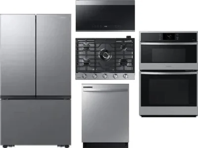 5 Piece Package Includes Refrigerator, Cooktop, Wall Oven, Microwave And Dishwasher