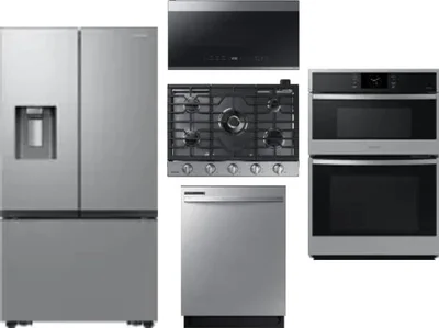 5 Piece Package Includes Refrigerator, Cooktop, Wall Oven, Microwave And Dishwasher
