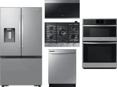 5 Piece Package Includes Refrigerator, Cooktop, Wall Oven, Microwave And Dishwasher