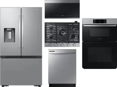 5 Piece Package Includes Refrigerator, Cooktop, Wall Oven, Microwave And Dishwasher