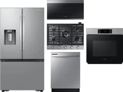 5 Piece Package Includes Refrigerator, Cooktop, Wall Oven, Microwave And Dishwasher