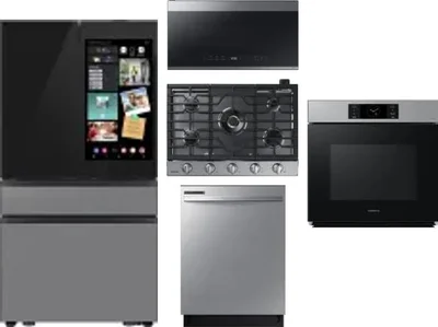 5 Piece Package Includes Refrigerator, Cooktop, Wall Oven, Microwave And Dishwasher