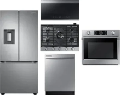 5 Piece Package Includes Refrigerator, Cooktop, Wall Oven, Microwave And Dishwasher