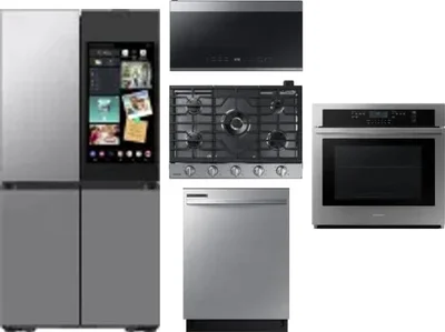 5 Piece Package Includes Refrigerator, Cooktop, Wall Oven, Microwave And Dishwasher