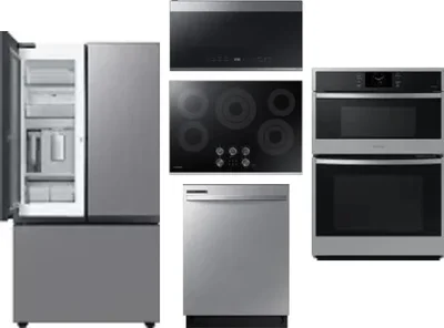 5 Piece Package Includes Refrigerator, Cooktop, Wall Oven, Microwave And Dishwasher