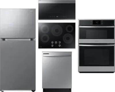 5 Piece Package Includes Refrigerator, Cooktop, Wall Oven, Microwave And Dishwasher