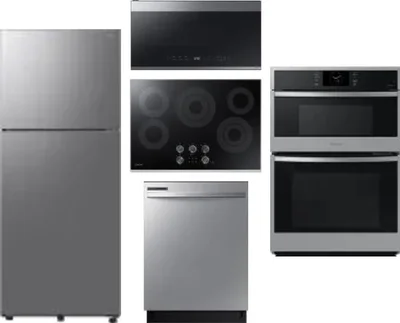 5 Piece Package Includes Refrigerator, Cooktop, Wall Oven, Microwave And Dishwasher