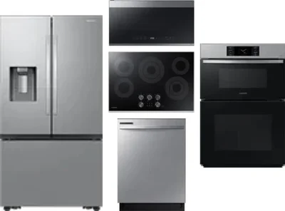 5 Piece Package Includes Refrigerator, Cooktop, Wall Oven, Microwave And Dishwasher