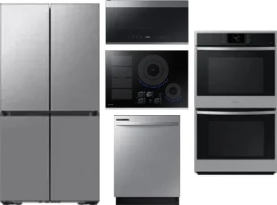 5 Piece Package Includes Refrigerator, Cooktop, Wall Oven, Microwave And Dishwasher