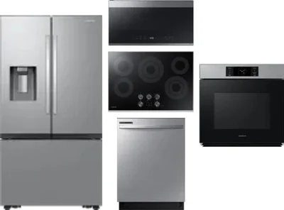 5 Piece Package Includes Refrigerator, Cooktop, Wall Oven, Microwave And Dishwasher