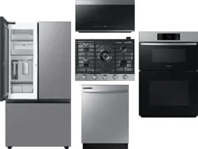 5 Piece Package Includes Refrigerator, Cooktop, Wall Oven, Microwave And Dishwasher