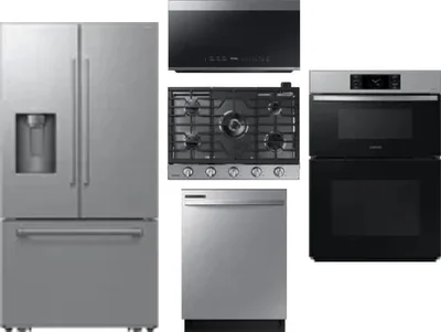 5 Piece Package Includes Refrigerator, Cooktop, Wall Oven, Microwave And Dishwasher