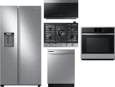 5 Piece Package Includes Refrigerator, Cooktop, Wall Oven, Microwave And Dishwasher