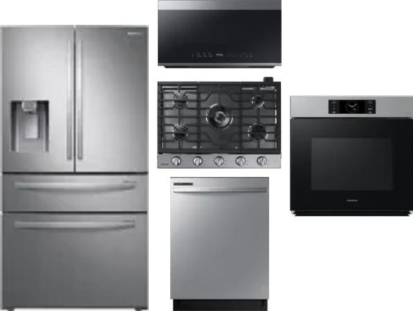 5 Piece Package Includes Refrigerator, Cooktop, Wall Oven, Microwave And Dishwasher